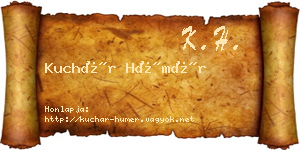 Kuchár Hümér névjegykártya